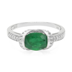Anillo en plata con Esmeralda de Bahía