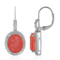 Pendientes en plata con Cuarzo naranja pastel