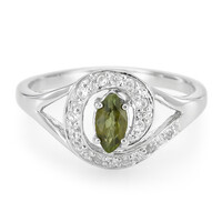 Anillo en plata con Turmalina cuprífera