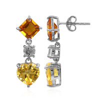 Pendientes en plata con Citrino