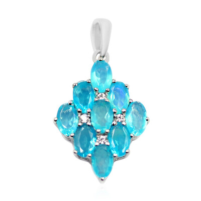 Colgante en plata con Ópalo azul Caribe