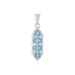 Colgante en plata con Topacio azul suizo
