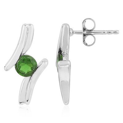 Pendientes en plata con Diópsido de Rusia