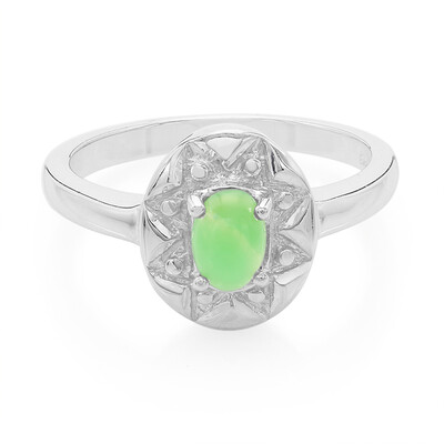 Anillo en plata con Crisoprasa imperial