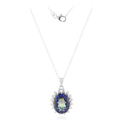 Collar en plata con Cuarzo Místico azul