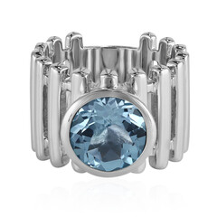 Anillo en plata con Topacio azul cielo