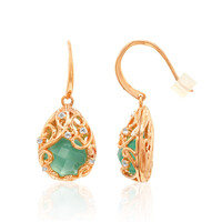 Pendientes en plata con Calcedonia verde