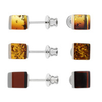 Pendientes en plata con Ámbar báltico