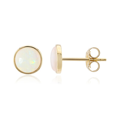 Pendientes en oro con Ópalo blanco