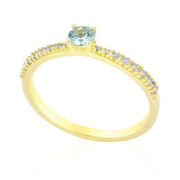 Anillo en oro con Turmalina nigeriana paraiba