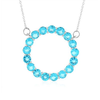 Collar en plata con Topacio color Paraiba