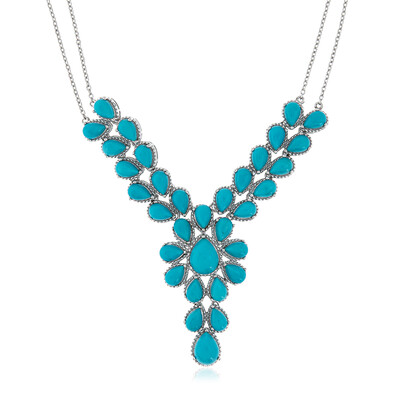 Collar en plata con Turquesa bella durmiente
