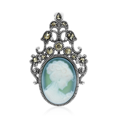 Colgante en plata con Ágata verde