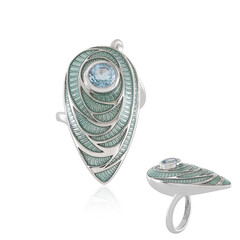 Anillo en plata con Topacio azul cielo (Adela Silber)