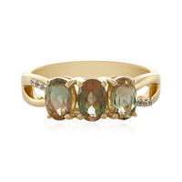 Anillo en oro con Piedra del sol de Oregón