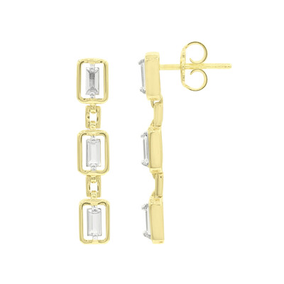 Pendientes en plata con Topacio blanco