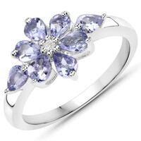 Anillo en plata con Tanzanita