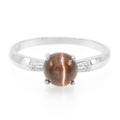Anillo en plata con Escapolita ojo de gato