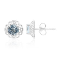 Pendientes en plata con Topacio azul cielo