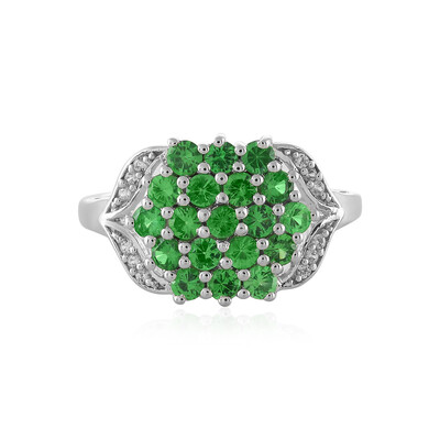 Anillo en plata con Tsavorita