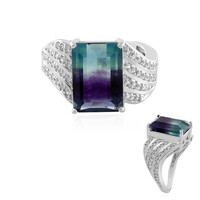 Anillo en plata con Fluorita multicolor