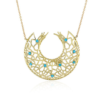 Collar en oro con Apatita azul neón (Ornaments by de Melo)