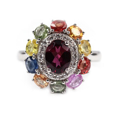 Anillo en plata con Rodolita