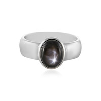 Anillo en plata con Zafiro estrella negra