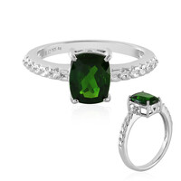 Anillo en plata con Diópsido de Rusia
