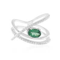 Anillo en plata con Apatita verde
