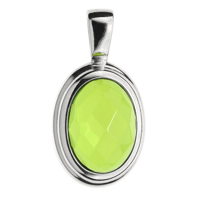 Colgante en plata con Ámbar colombiano verde (dagen)