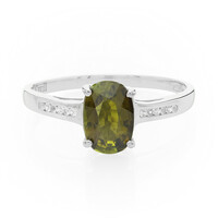 Anillo en plata con Turmalina cuprífera
