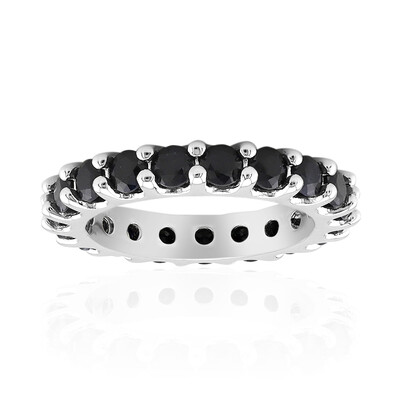 Anillo en plata con Zafiro negro