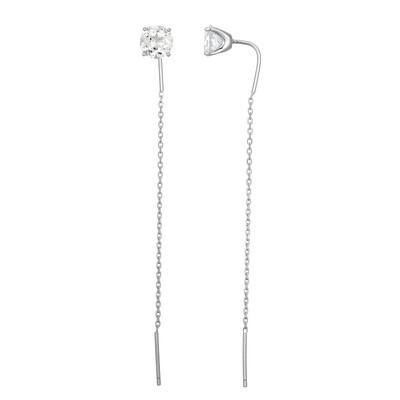 Pendientes en plata con Topacio blanco
