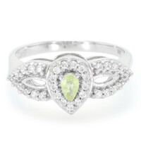 Anillo en plata con Turmalina cuprífera