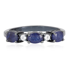 Anillo en plata con Zafiro azul de Madagascar