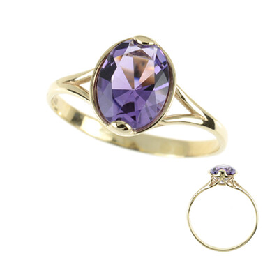 Anillo en oro con Amatista (dagen)