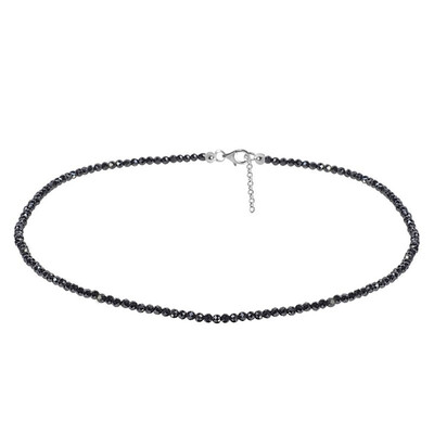 Collar en plata con Hematita negra