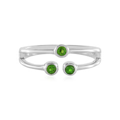 Anillo en plata con Diópsido de Rusia