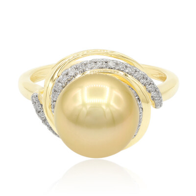 Anillo en oro con Perla dorada del mar del sur (TPC)