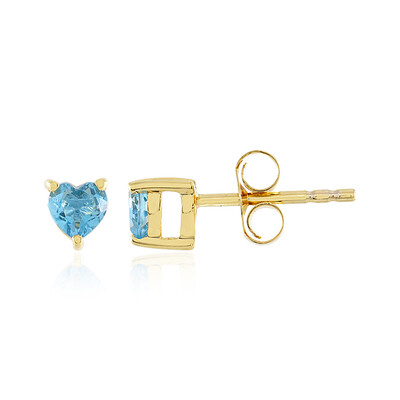 Pendientes en plata con Topacio azul suizo