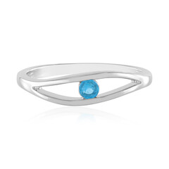 Anillo en plata con Apatita azul neón