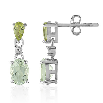 Pendientes en plata con Amatista verde