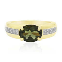 Anillo en plata con Moldavita