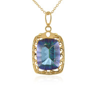 Collar en plata con Cuarzo Místico azul
