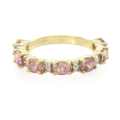 Anillo en oro con Zafiro Padparascha no calentado (AMAYANI)