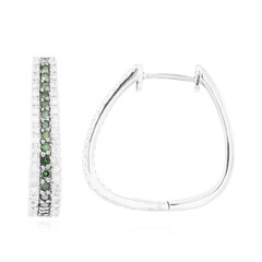 Pendientes en plata con Diamante verde