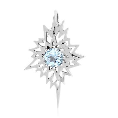 Colgante en plata con Topacio azul cielo (MONOSONO COLLECTION)