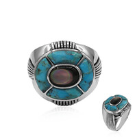 Anillo en plata con Turquesa azul del Mohave Kingman (Art of Nature)