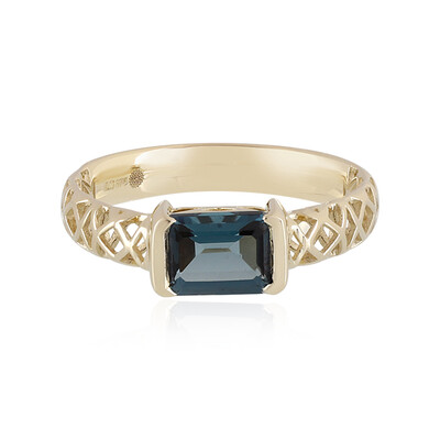 Anillo en oro con Topacio azul de Londres (Ornaments by de Melo)